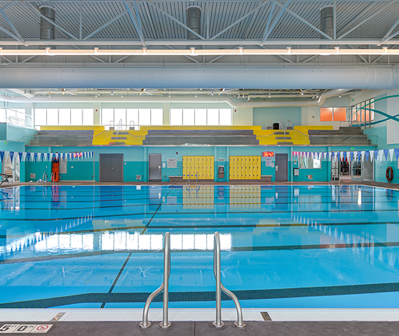 Interior view of swimming pool at the Draper Recreation Center