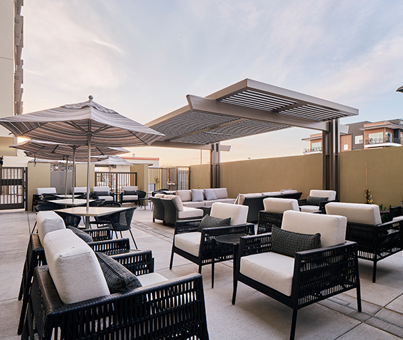 Exterior view of outdoor lounge at Hyatt Place Scottsdale North