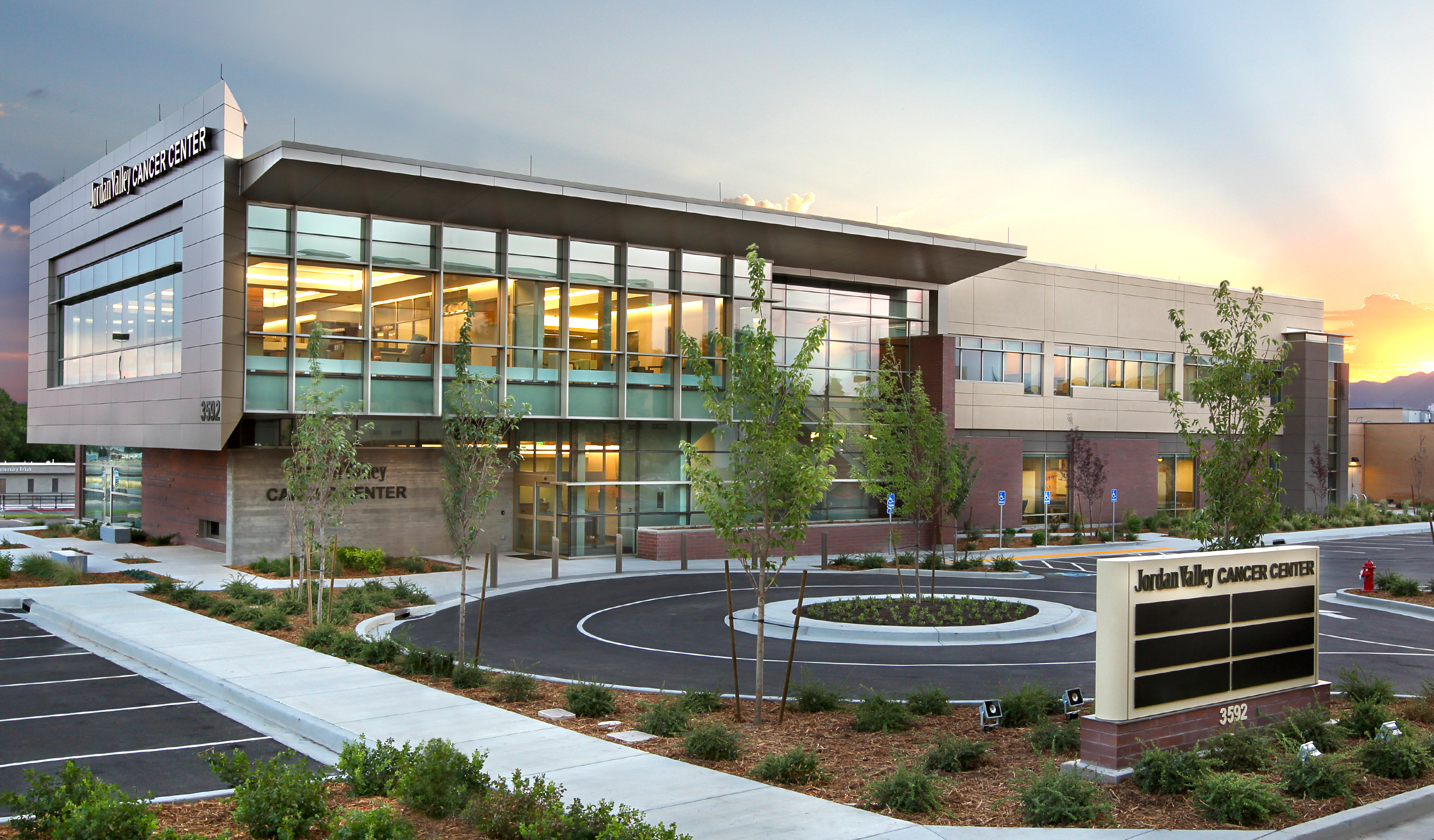 Exterior rendering of the Jordan Valley Cancer Center