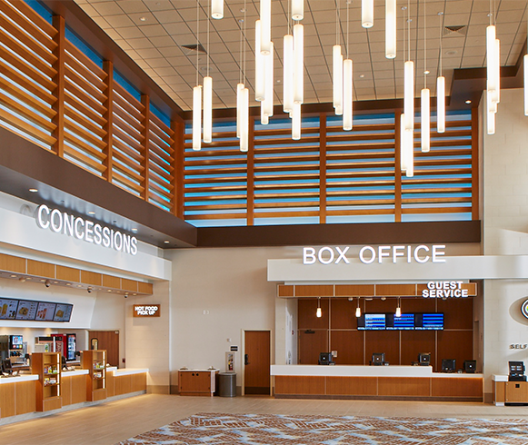 Interior view of theater lobby at Kapolei Commons