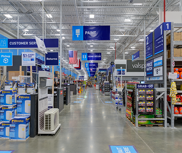 Interior view of Lowe's