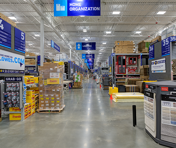 Interior view of Lowe's