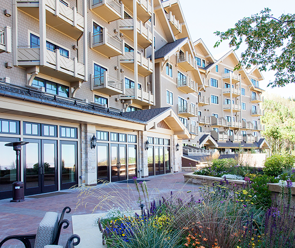 Exterior view of resident rooms at Montage Deer Valley