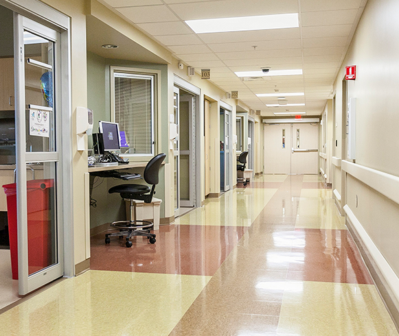 Interior view of corridor in the MountainView Hospital