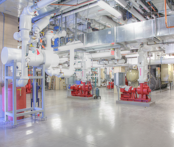 Interior of the HVAC systems at the Portneuf Medical Center
