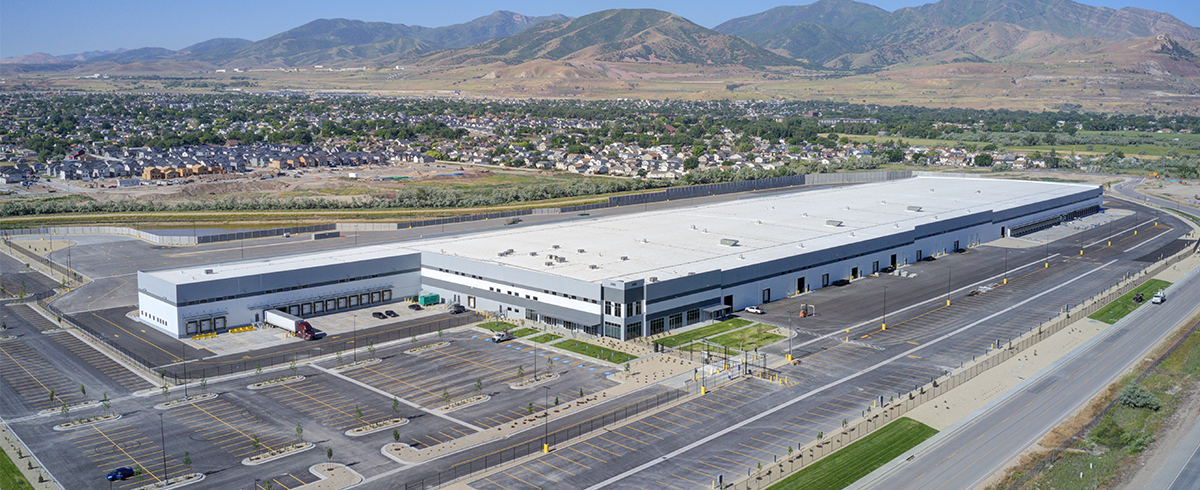 Exterior drone view of the Project Gazelle Distribution Center