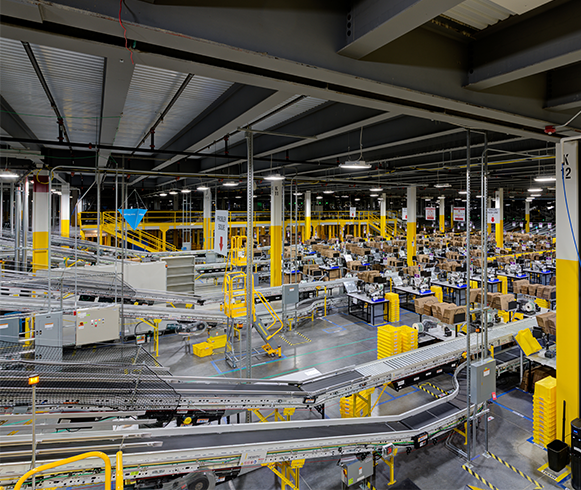 Interior of the Project Rose Automated Robotics Fulfillment Center
