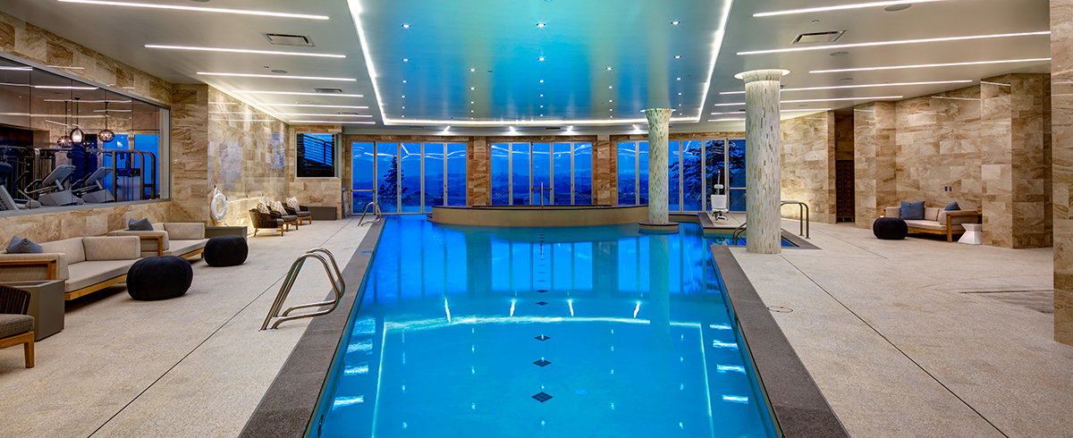 Interior view of pool at the Stein Eriksen Residences