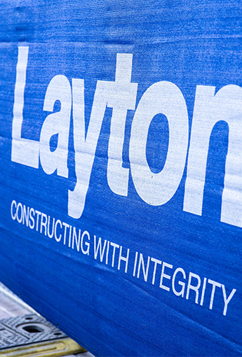 Layton logo with slogan "constructing with integrity"