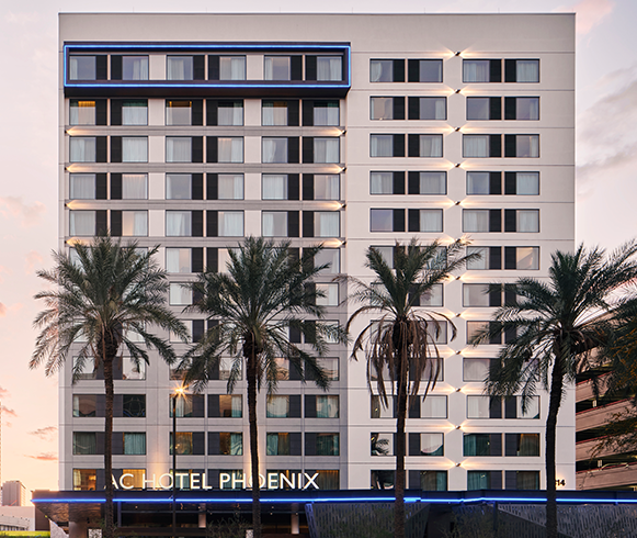 Exterior view of the AC Marriott Downtown Phoenix facade