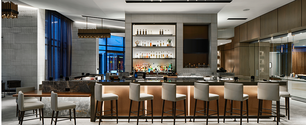 Interior view of bar at the AC Marriott in Downtown Phoenix
