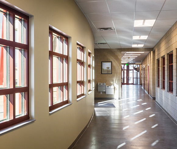 Interior view of hallway at the Afton Readiness Center