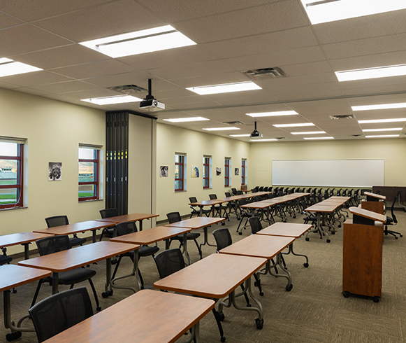 Interior view of lecture room at the Afton Readiness Center