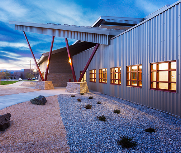 Exterior view of entrance to the Afton Readiness Center