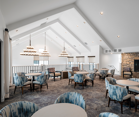 Interior view of the American Groves Senior Living Center lounge