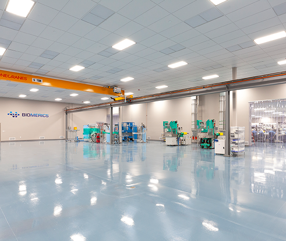 Interior view of lab space at Biomerics