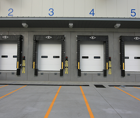 Exterior view of loading bay at the Bishops' Central Storehouse