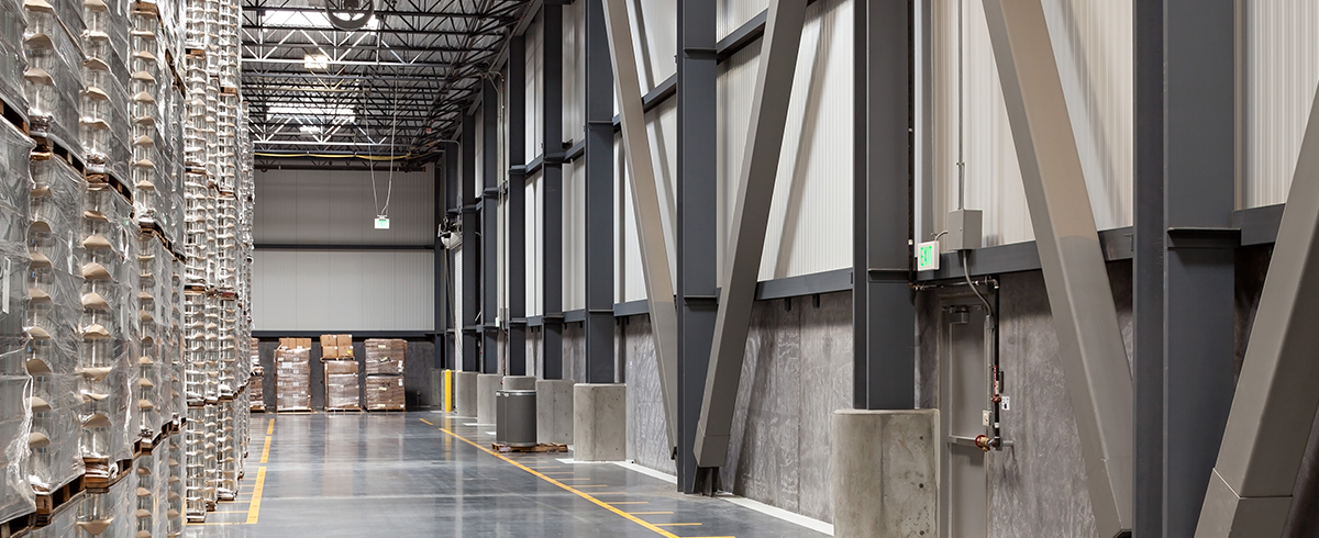 Interior view of corridor at Bishops' Central Storehouse