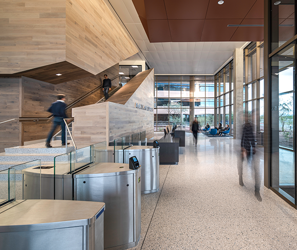 Lobby with checkpoint at Cavasson East