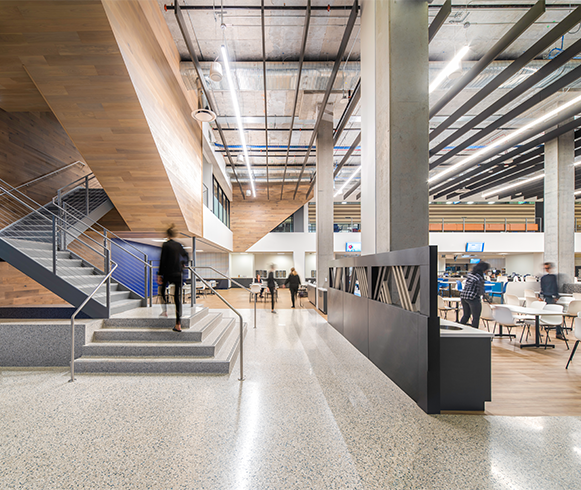 Interior view of high ceilings at Cavasson East