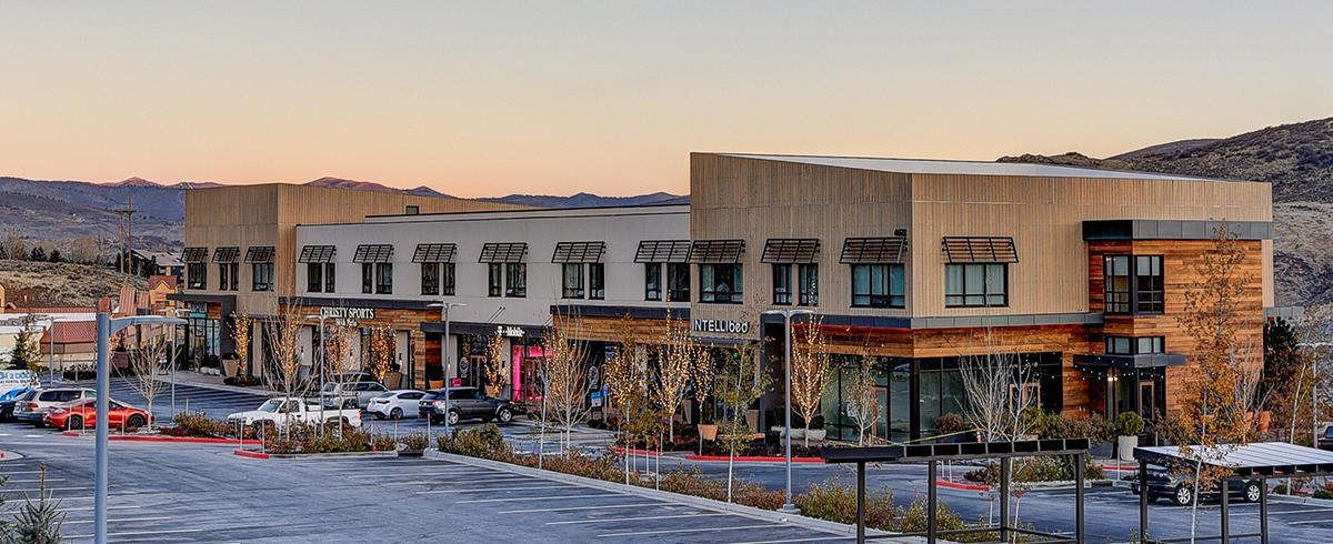 Wide angle exterior view of Canyon Corners