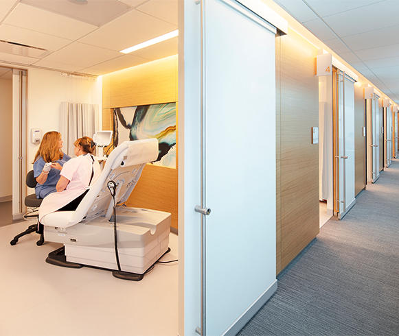 Interior view of examination room at the Cedars-Sinai Medical Center Breast Center