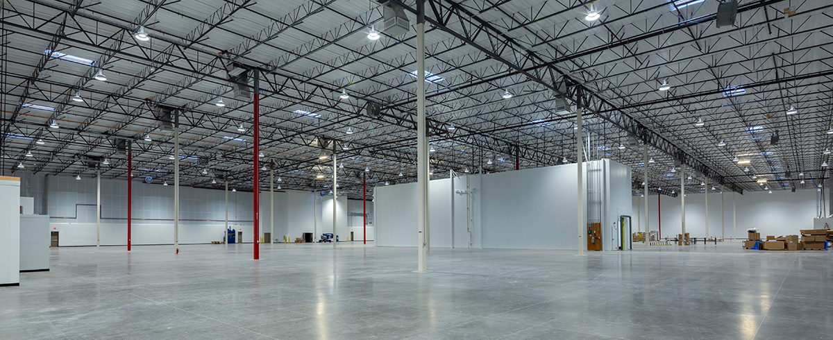 Interior view of warehouse space inside the Central Admixture Pharmacy