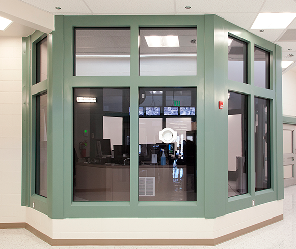 Interior view of the security room inside Central Utah Correctional Facility