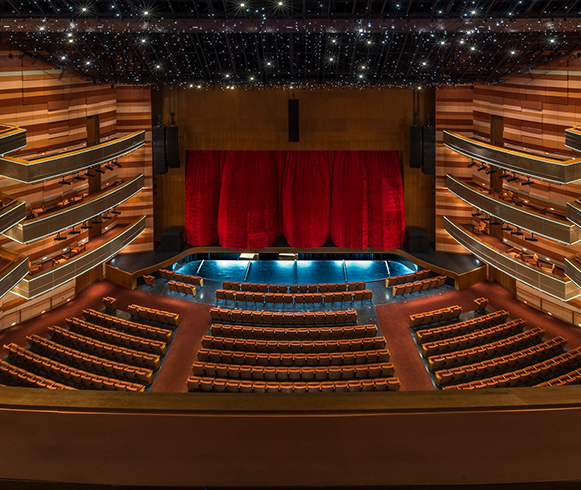 Interior view of stage in the Eccles Theater