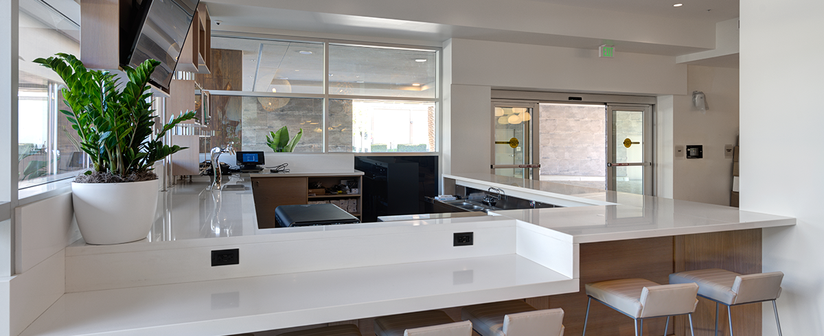 Interior view of the bar at Element Hotel Irvine