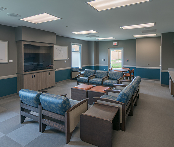 Interior view of recreation room at the Erlanger Behavioral Health Hospital