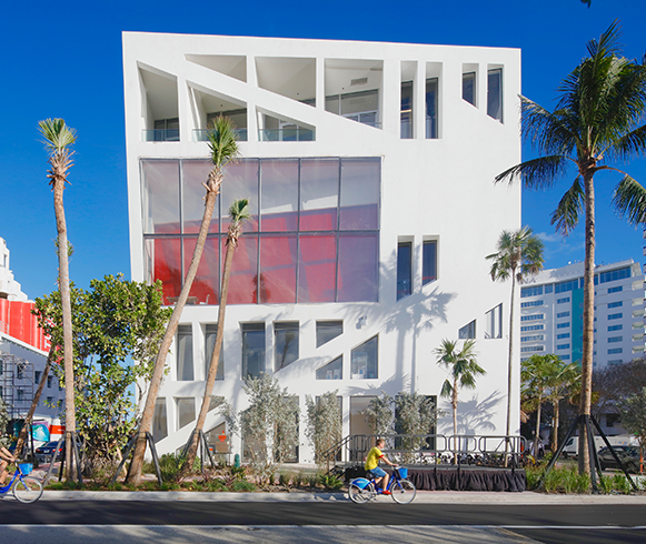Exterior view of the Faena Forum façade
