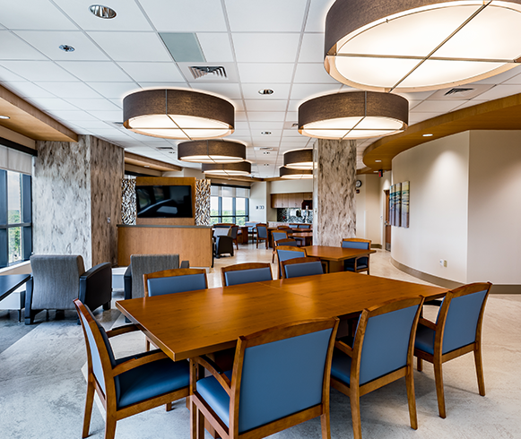 Interior view of seating area inside the Grand Strand Medical Center