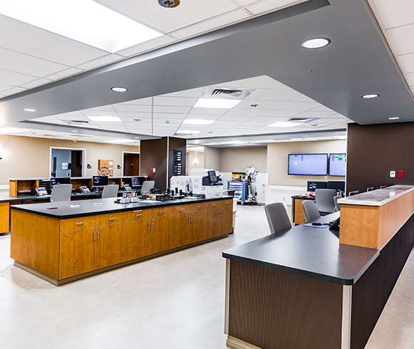 Interior view of workspace inside the Grand Strand Medical Center