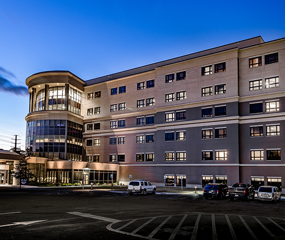 Exterior view of the parking lot at Grand Strand Medical Center