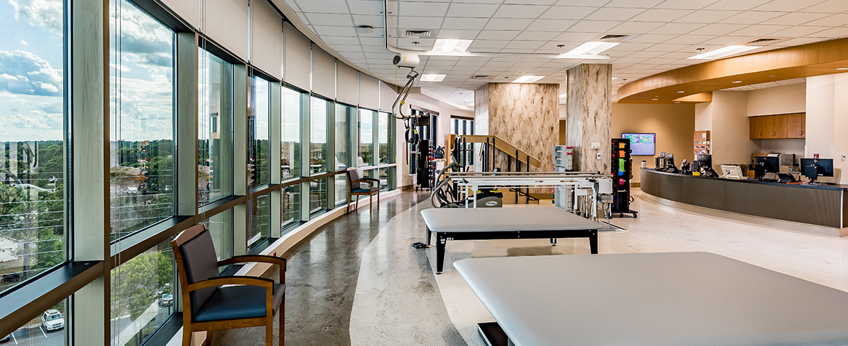 Interior view of physical therapy room in the Grand Strand Medical Center