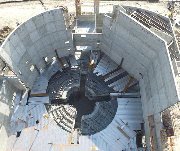 Exterior drone view of the Hale Centre Theatre under construction