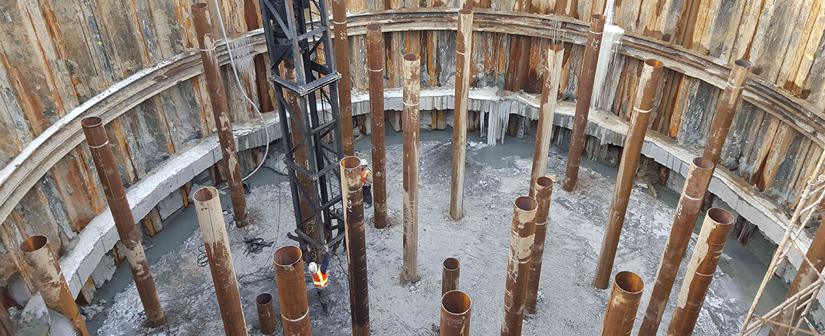 Exterior view of construction progress at the Hale Centre Theatre