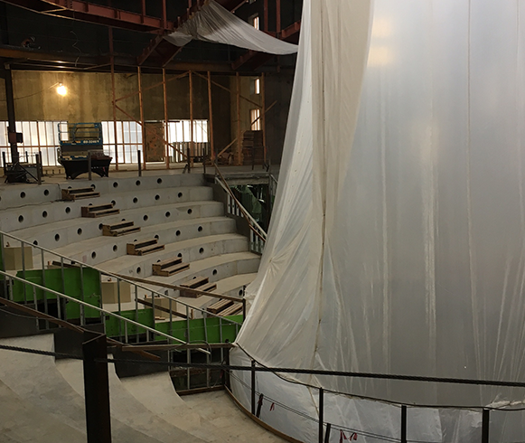 Interior view of theatre construction at the Hale Centre Theatre