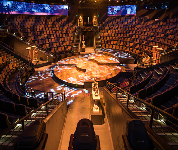 Interior view of the Hale Centre Theatre with special lighting
