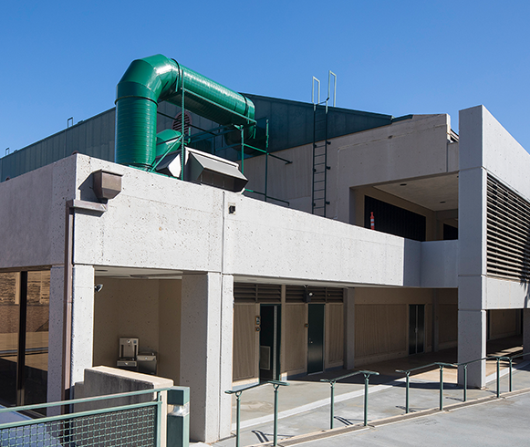 Exterior view of the Gymnasiums at University of Hawaii Manoa