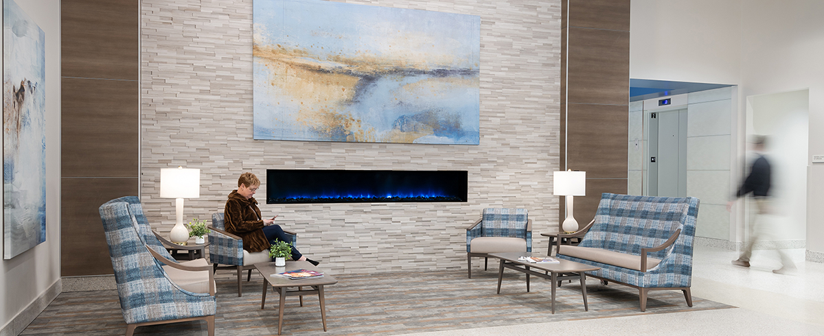 Interior view of seating area at the Healthpeak Centennial MOB