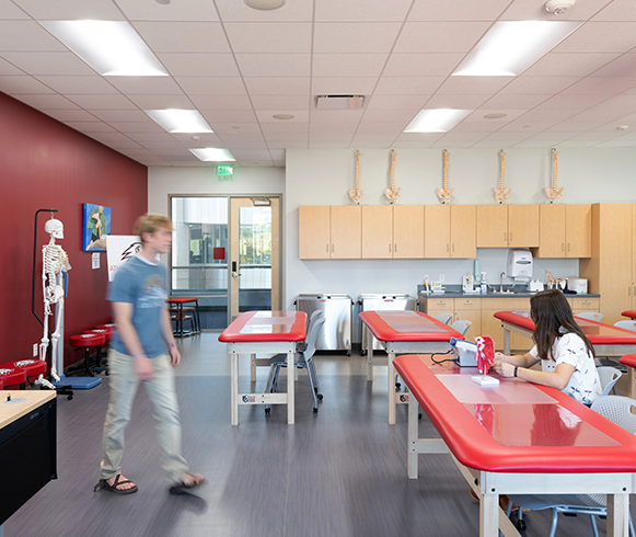 Interior view of student classroom at the Human Performance Center at Utah Tech University
