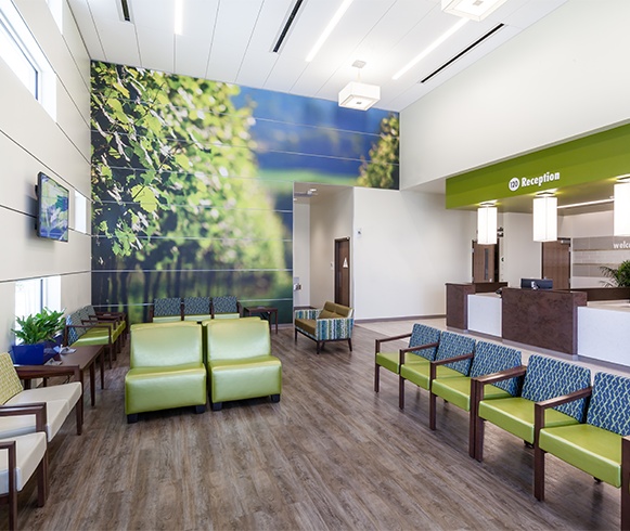 Interior view of lobby at Kaiser Permanente Temecula MOB