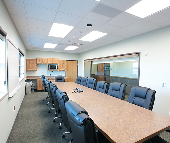 Interior view of a conference room inside the Central Utah Correctional Facility