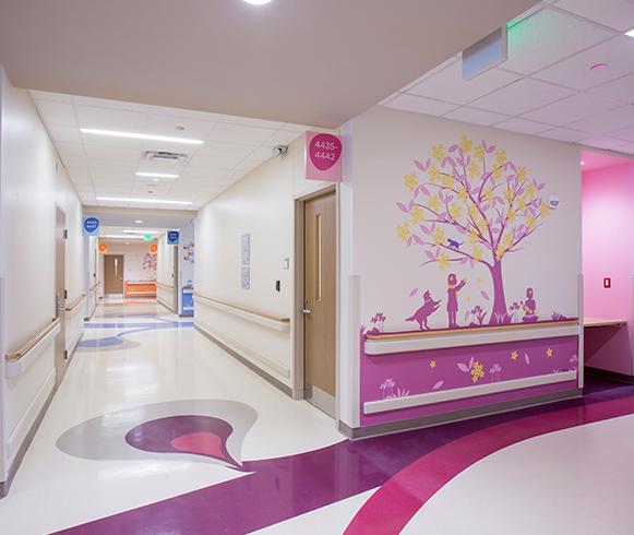 Interior view of hallway inside the Kapi’olani Medical Center for Women and Children