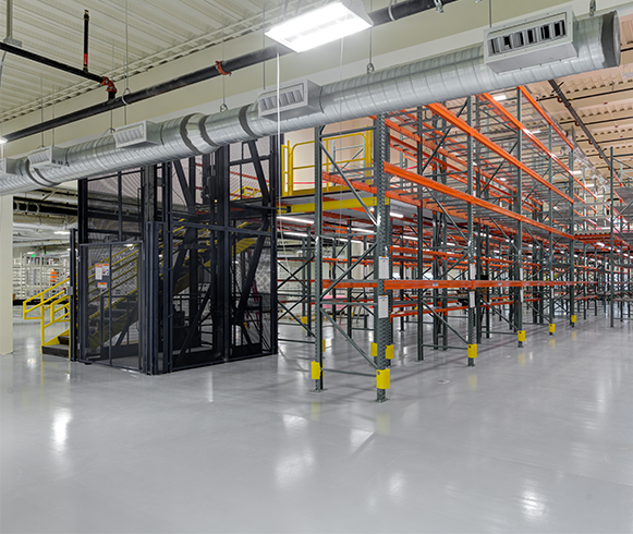 Interior scaffolding view of the L3Harris Technologies, Building G