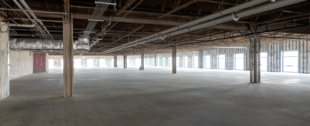 Interior view of the shell of the L3Harris Technologies, Building G