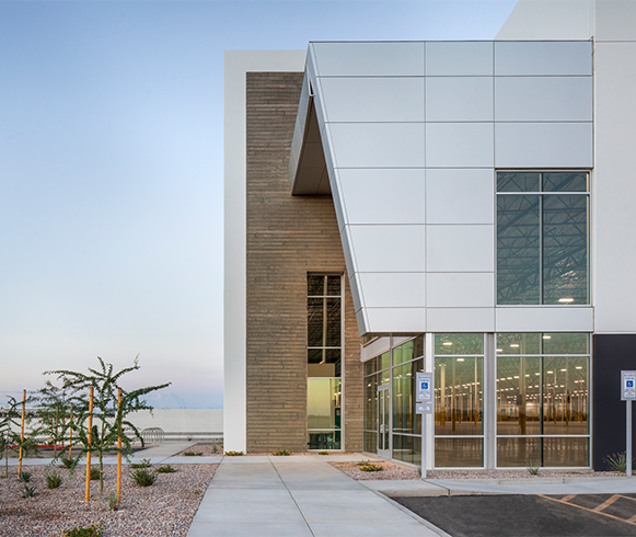 Exterior view of the Lakin Industrial Park, Building A entrance