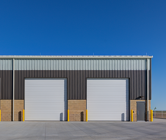 Exterior view of loading bay at the Laramie Readiness Center